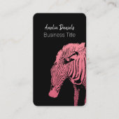 Carte de visite Zèbre rose et noir (Devant)