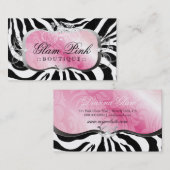 Carte De Visite Zèbre rose somptueux du plateau 311 (Devant / Derrière)