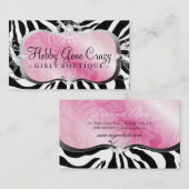 Carte De Visite Zèbre rose somptueux du plateau 311 (Devant / Derrière)