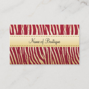 Carte De Visite Zèbre Rouge Boutique Or