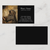 Carte De Visite zèbre rustique d'animal de safari de l'Afrique de (Devant / Derrière)