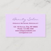 Carte De Visite Zen Aromathérapie SPA Beauté Salon Esthétique (Dos)