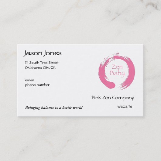 Carte De Visite Zen Baby (Devant)