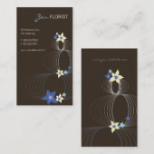 Carte De Visite Zen bleu Businesscards d'Ikebana de Frangipani de (Devant / Derrière)