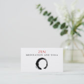 Carte De Visite Zen Circle Enso Yoga et méditation Bouddhiste 3 (Debout devant)