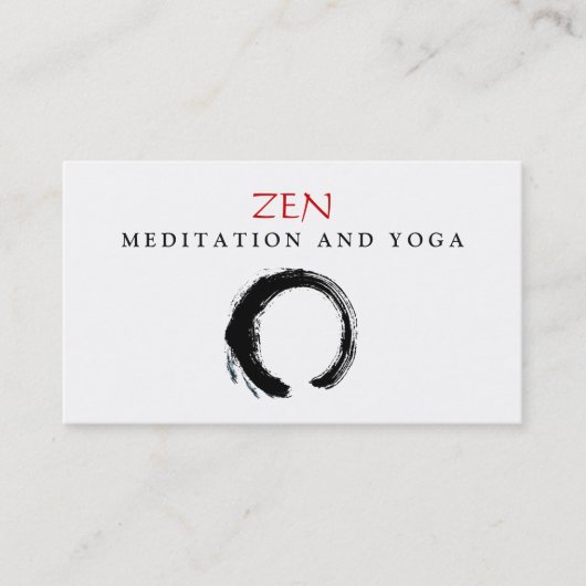 Carte De Visite Zen Circle Enso Yoga et méditation Bouddhiste 3 (Devant)
