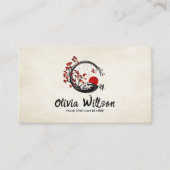 Carte De Visite Zen Enso Circle Sakura Soleil de l'arbre (Devant)