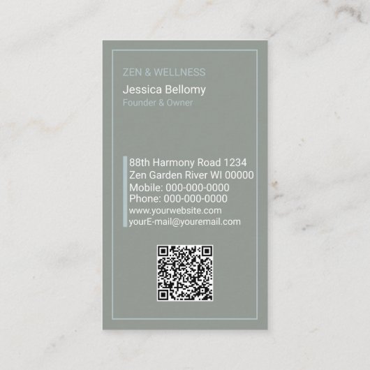 Carte De Visite Zen Meditation (Dos)