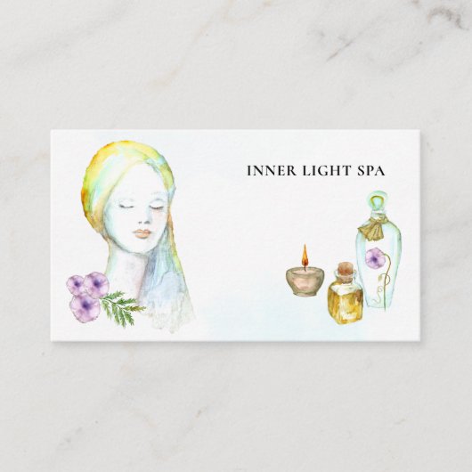 Carte De Visite *~* Zen QR- AP8 Méditation Spa femme (Devant)
