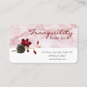 Carte De Visite Zen Rocks Floral Beauté Spa Massage Thérapiste (Devant)