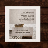 Carte De Visite Zen Sand Labrynth and Stones with Faux Linen