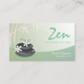 Carte De Visite ZEN Stone Bambou YOGA SPA Massage Salon de beauté (Devant)