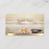 Carte De Visite Zen Stones, Flowers, Gold Spirituality (Devant)