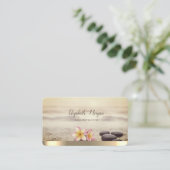 Carte De Visite Zen Stones, Flowers, Gold Spirituality (Debout devant)