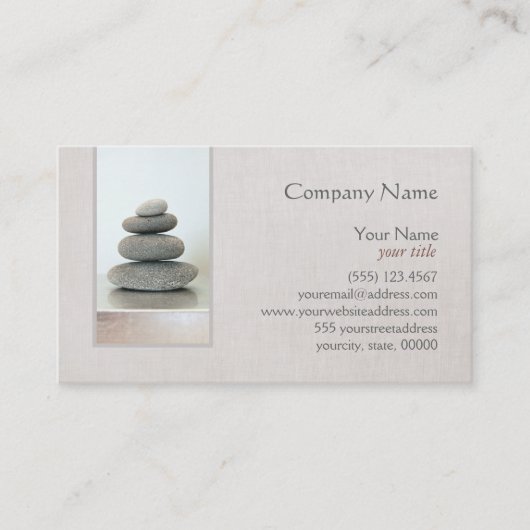 Carte De Visite Zen Stones Holistic Health Healer (Devant)