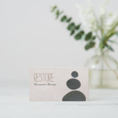 Carte De Visite Zen Stones Massage Thérapiste & Méditation Enseign (Debout devant)