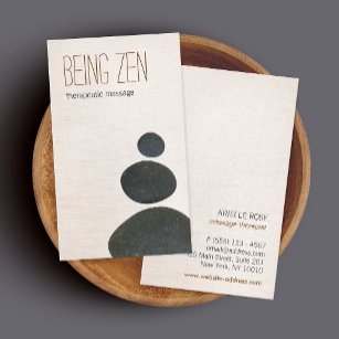 Carte De Visite Zen Stones Massage Thérapiste & Méditation Enseign