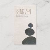Carte De Visite Zen Stones Massage Thérapiste & Méditation Enseign (Devant)