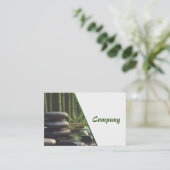 Carte De Visite Zen Stones Spa Wellness tranquility white green (Debout devant)