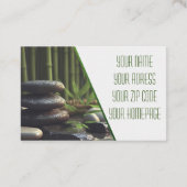 Carte De Visite Zen Stones Spa Wellness tranquility white green (Dos)