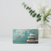 Carte De Visite Zen Stones Spa Wellness Tranquillité et Équilibre (Debout devant)