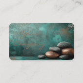 Carte De Visite Zen Stones Spa Wellness Turquoise copper (Devant)