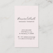 Carte De Visite Zen Stones Symbole Logo Blush Pink Massage Thérapi (Dos)