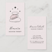 Carte De Visite Zen Stones Symbole Logo Blush Pink Massage Thérapi (Devant / Derrière)