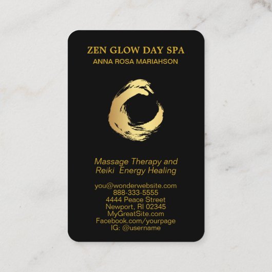 Carte De Visite *~* Zen Yoga Abstraite médaille de brosse d'or Rei (Dos)