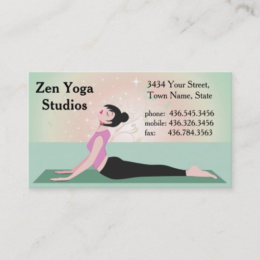 Carte De Visite Zen Yoga - ver2 - Instructeur ou formateur (Devant)