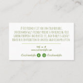 Carte De Visite Zéro déchets écologiques (Dos)