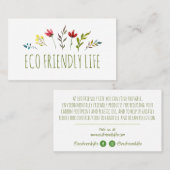 Carte De Visite Zéro déchets écologiques (Devant / Derrière)