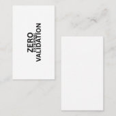 Carte De Visite Zero External Validation Elegant Networking Cards (Devant / Derrière)