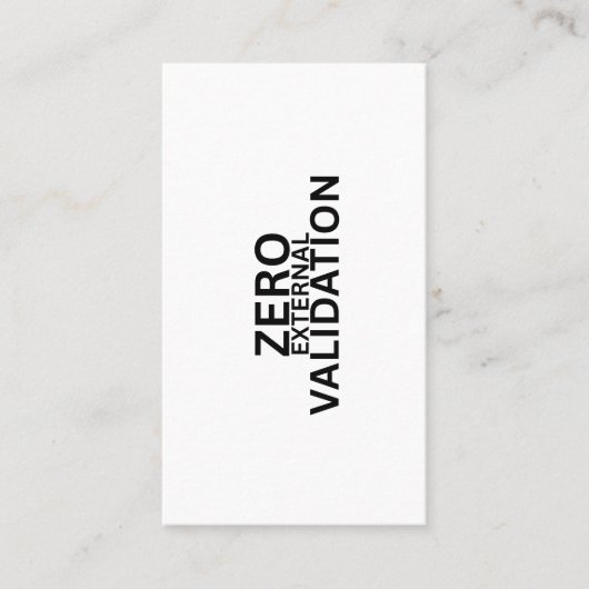 Carte De Visite Zero External Validation Elegant Networking Cards (Devant)