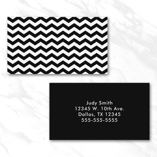 Carte De Visite Zig Zag blanc et noir