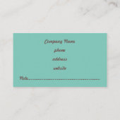 Carte de visite Zig Zag Turquoise (Dos)