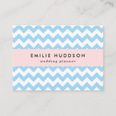 Carte De Visite Zigzag bleu, Chevron bleu, Motif géométrique (Devant)