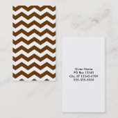 Carte De Visite Zigzag Brown et blanc (Devant / Derrière)