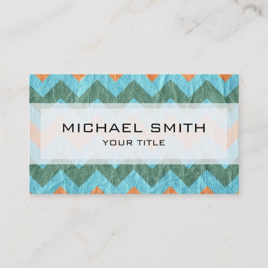 Carte De Visite Zigzag chevron aztèque cuir motif #5 (Devant)