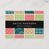 Carte De Visite Zigzag, Chevron, En vichy, Pois, Patchwork (Devant)