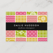 Carte De Visite Zigzag, Chevron, Pois, En vichy, Patchwork (Devant)