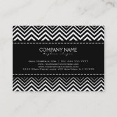 Carte De Visite Zigzag noir et blanc Chevron (Dos)