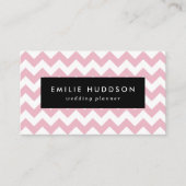 Carte De Visite Zigzag rose, Chevron rose, Motif géométrique (Devant)