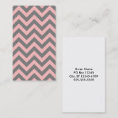 Carte De Visite Zigzag rose et gris (Devant / Derrière)