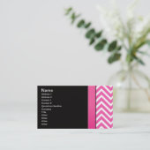 Carte De Visite Zigzag rose et noir (Debout devant)
