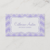 Carte de visite zigzag violet gris design d'intéri (Devant)