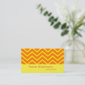 Carte De Visite zigzags orange et jaune vif (Debout devant)