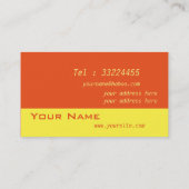 Carte De Visite zigzags orange et jaune vif (Dos)