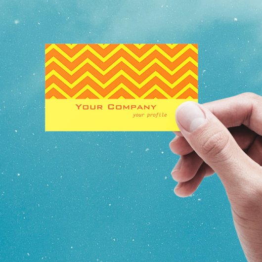 Carte De Visite zigzags orange et jaune vif