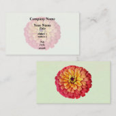 Carte De Visite Zinnia dans les tons d'orange (Devant / Derrière)
